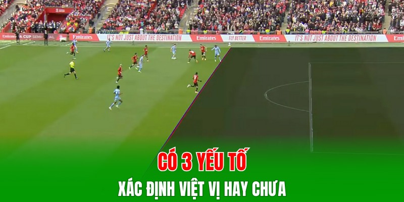 Có 3 yếu tố để xác định việt vị hay chưa